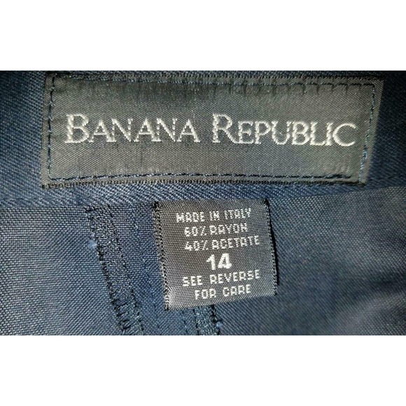 BANANA REPUBLIC Made Italy Navy Blue Long High Waist Riding Skirt 14 Vtg 10/12 - Picture 7 of 9